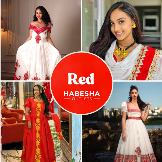 Bold red Habesha kemis collection guide