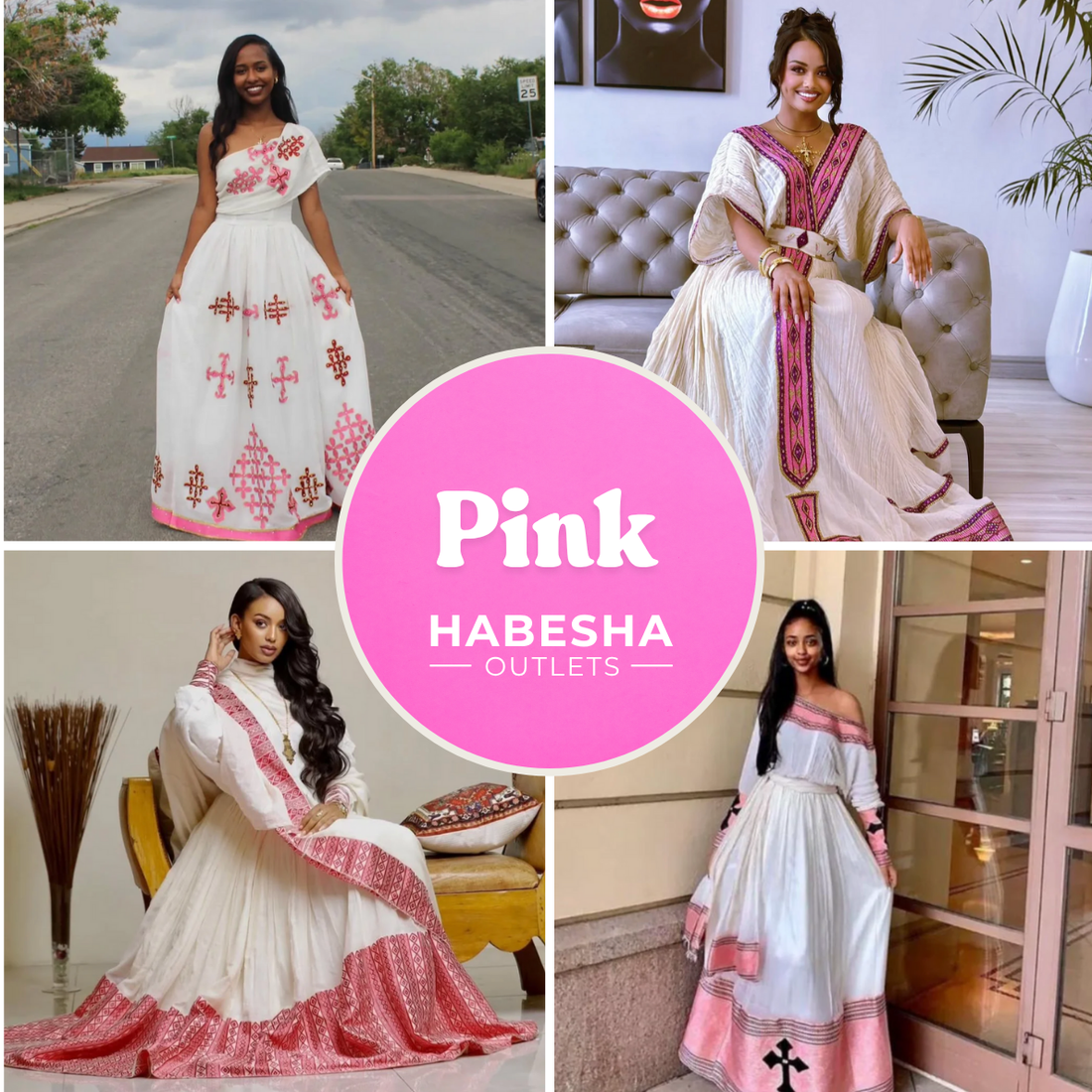 Soft pink Habesha kemis collection guide
