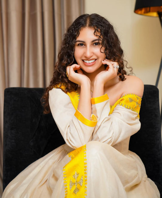 Ethiopian Store | White Habesha Dress Handmade in Ethiopia