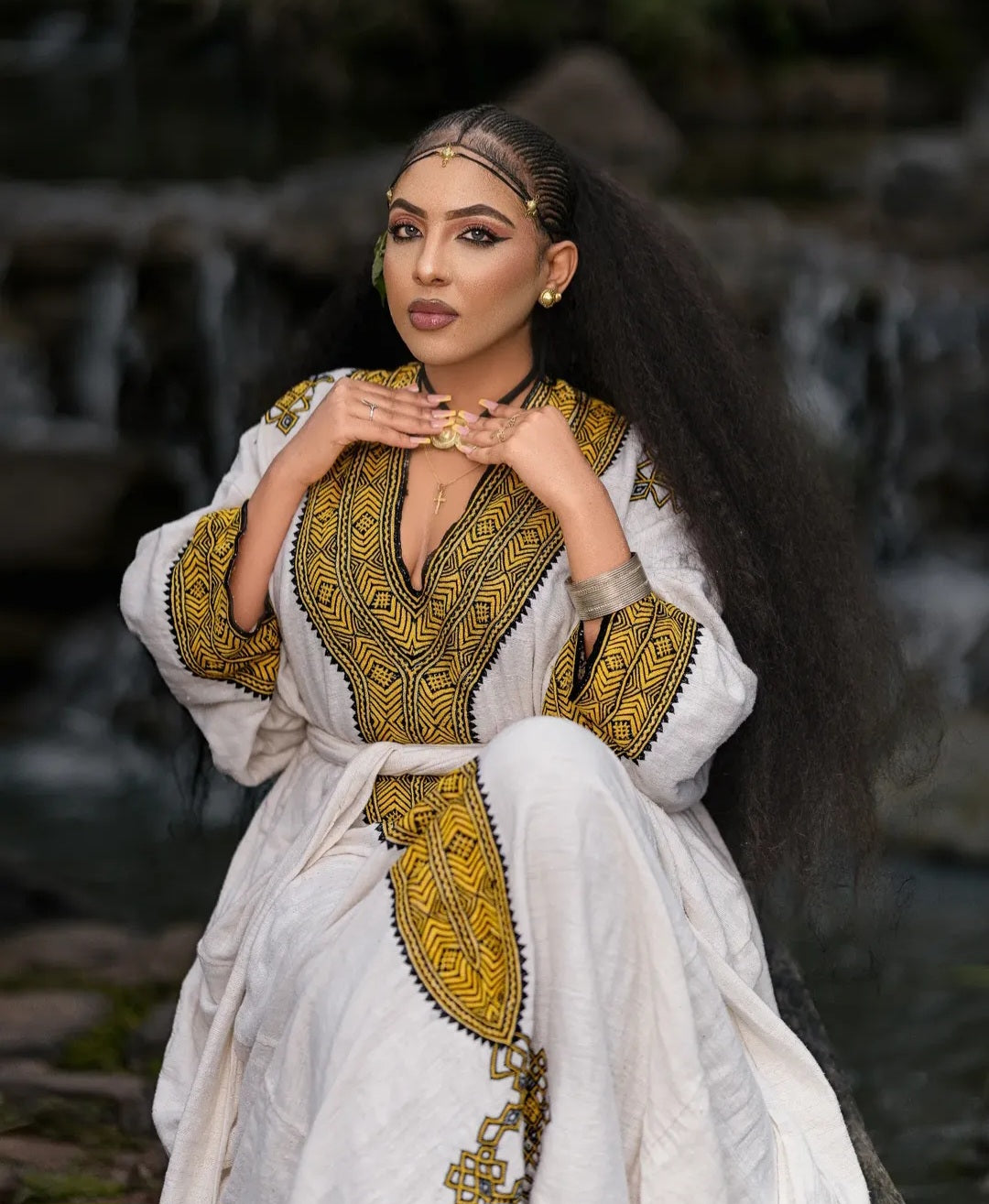 Modern Habesha Kemis - Elegant Ethiopian dress with Gold Style for Occasions