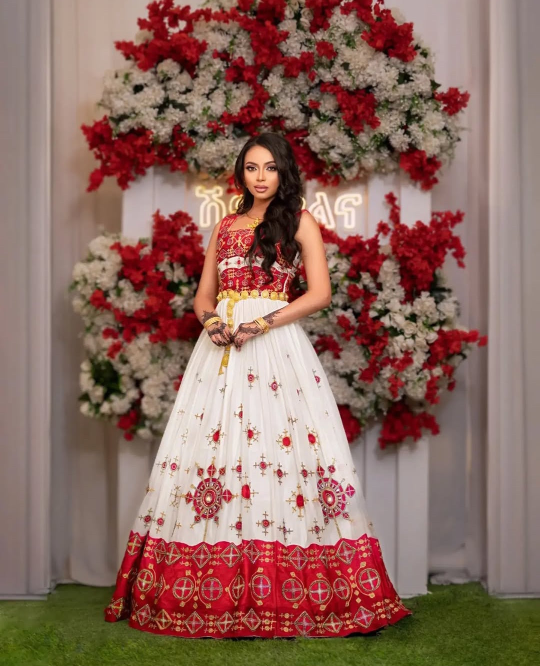 Red Ethiopian Dresses | Elegant Habesha wedding Kemis for Brides & Guests