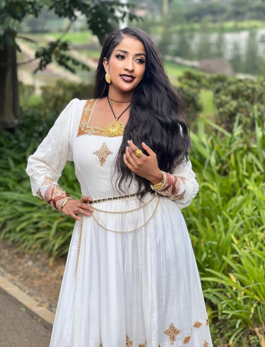 Gold Ethiopian Habesha Clothes | Wedding Outfit Authentic Handmade