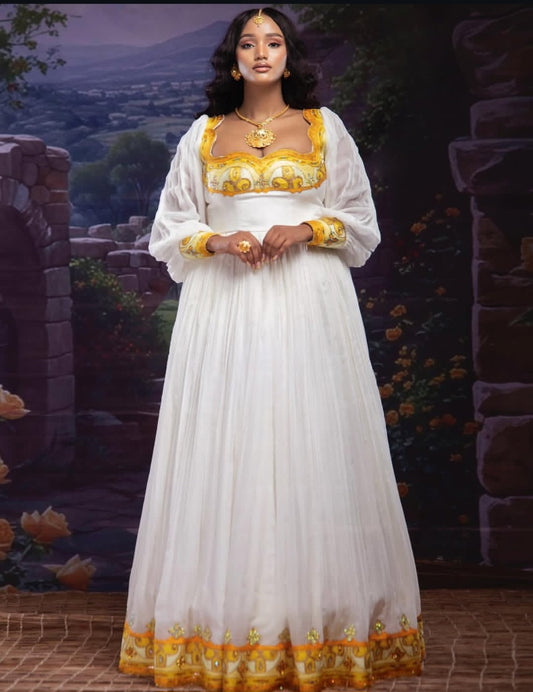 Habesha Libs – Elegant Full-Length Dress for Weddings and Special Events