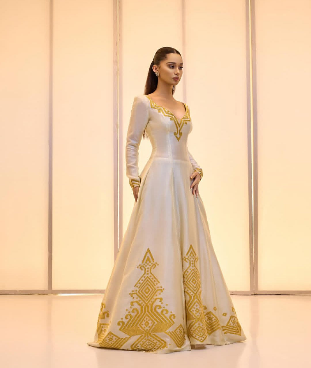 The Ethiopian Store | Gold Ethiopian Dress Cultural Outfit for Women
