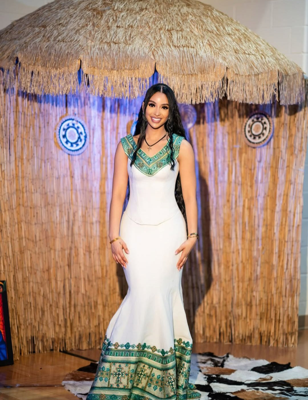 Green Ethiopian Dress | Modern Handmade Outfit for Diaspora Women