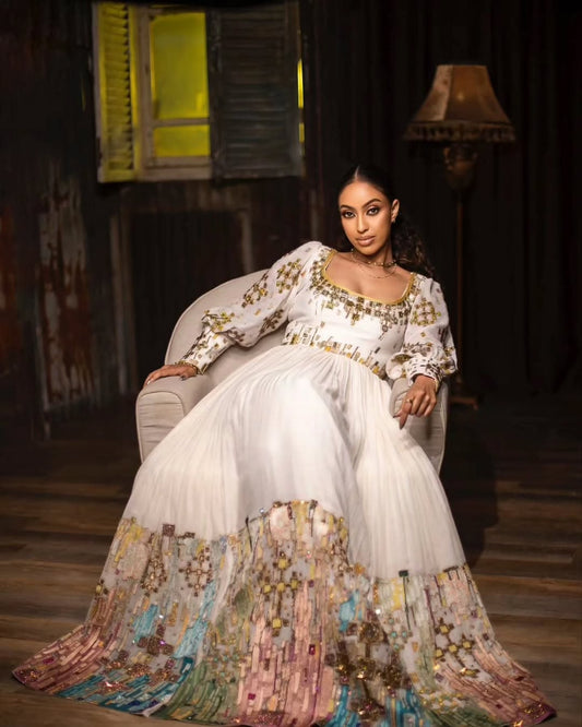 Multicolor Ethiopian Clothing | Elegant Traditional Dresses Handmade