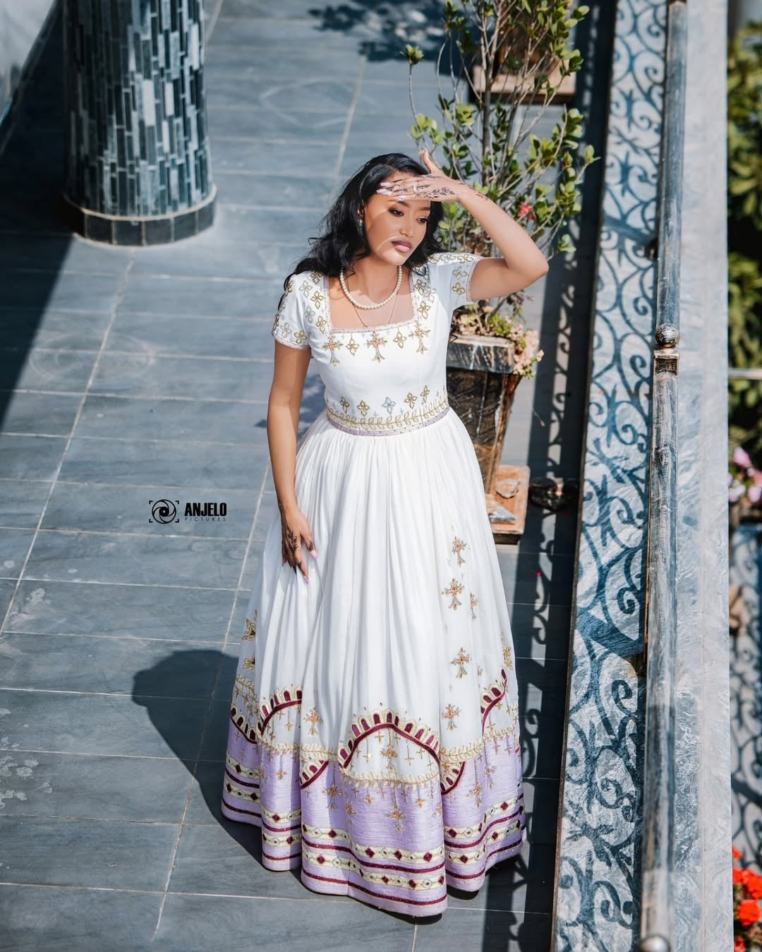 Purple Eritrean Dress – Traditional Cultural Outfit for Special Occasions