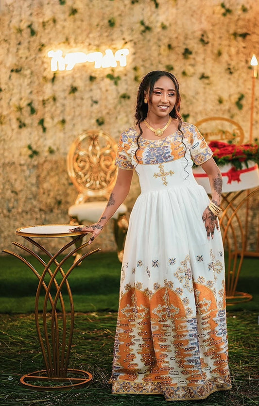 Habesha wedding Dress | Elegant Handmade Kemis for Cultural Celebrations