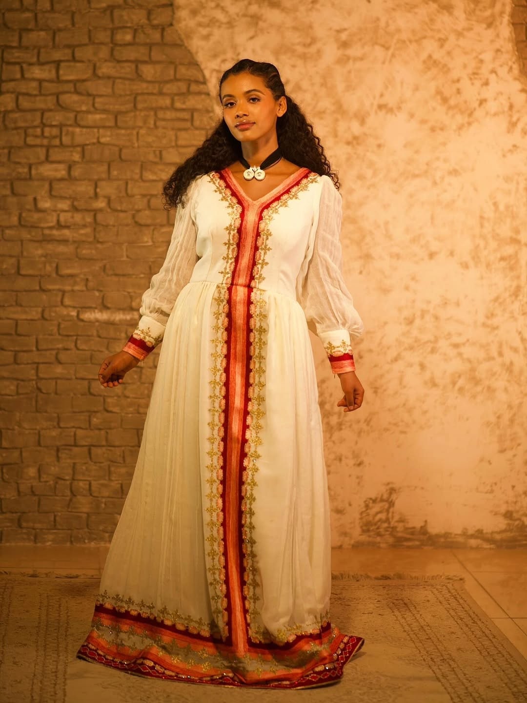 Red Ethiopian Dress Traditional | Vibrant Cotton Kemis for Celebrations