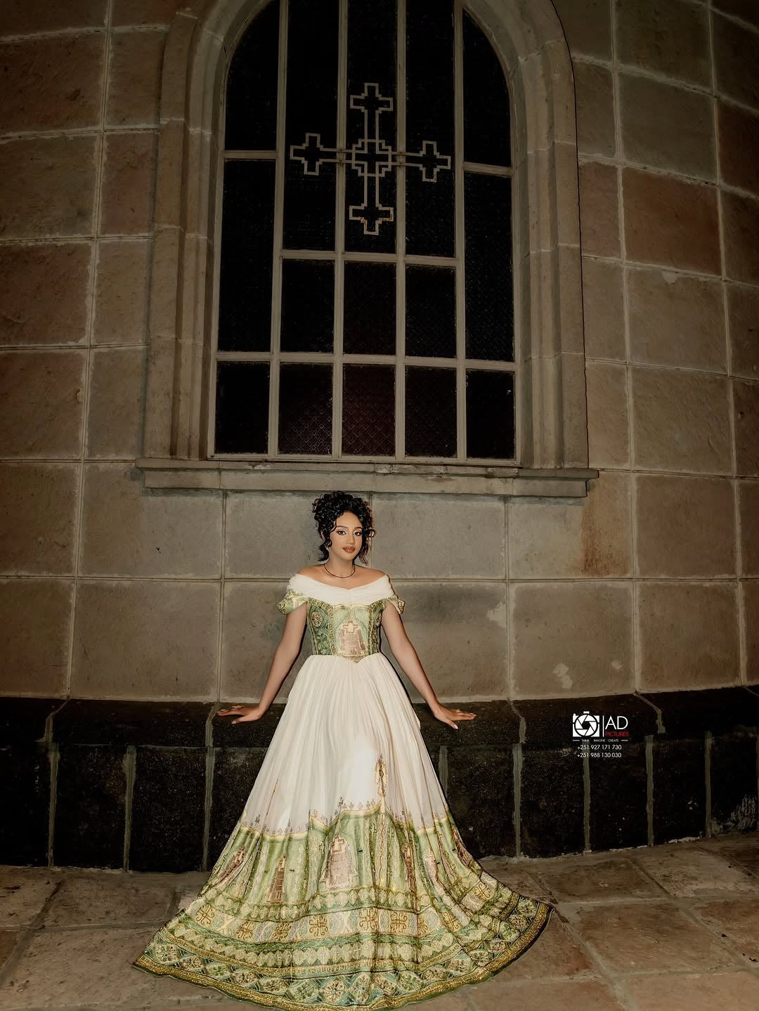 Gold & Green Ethiopian Wedding Dress – Bridal Habesha Kemis