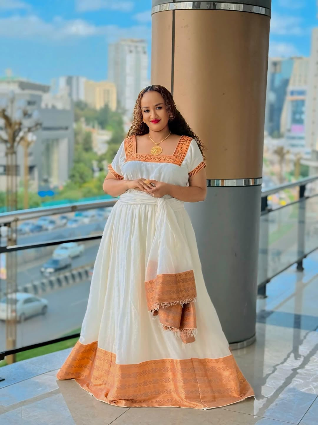 Ethiopian Store | White Habesha Dress with Gold Embroidery for Weddings
