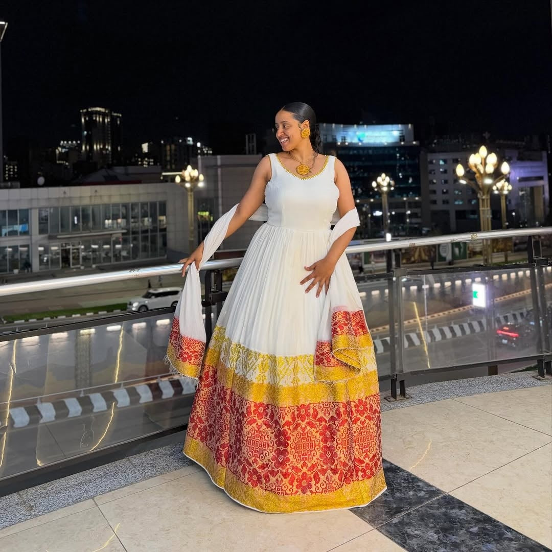 ethiopian dress design Red and Gold Habesha Kemis – Elegant White Traditional Ethiopian Dress – Habesha Outlets
