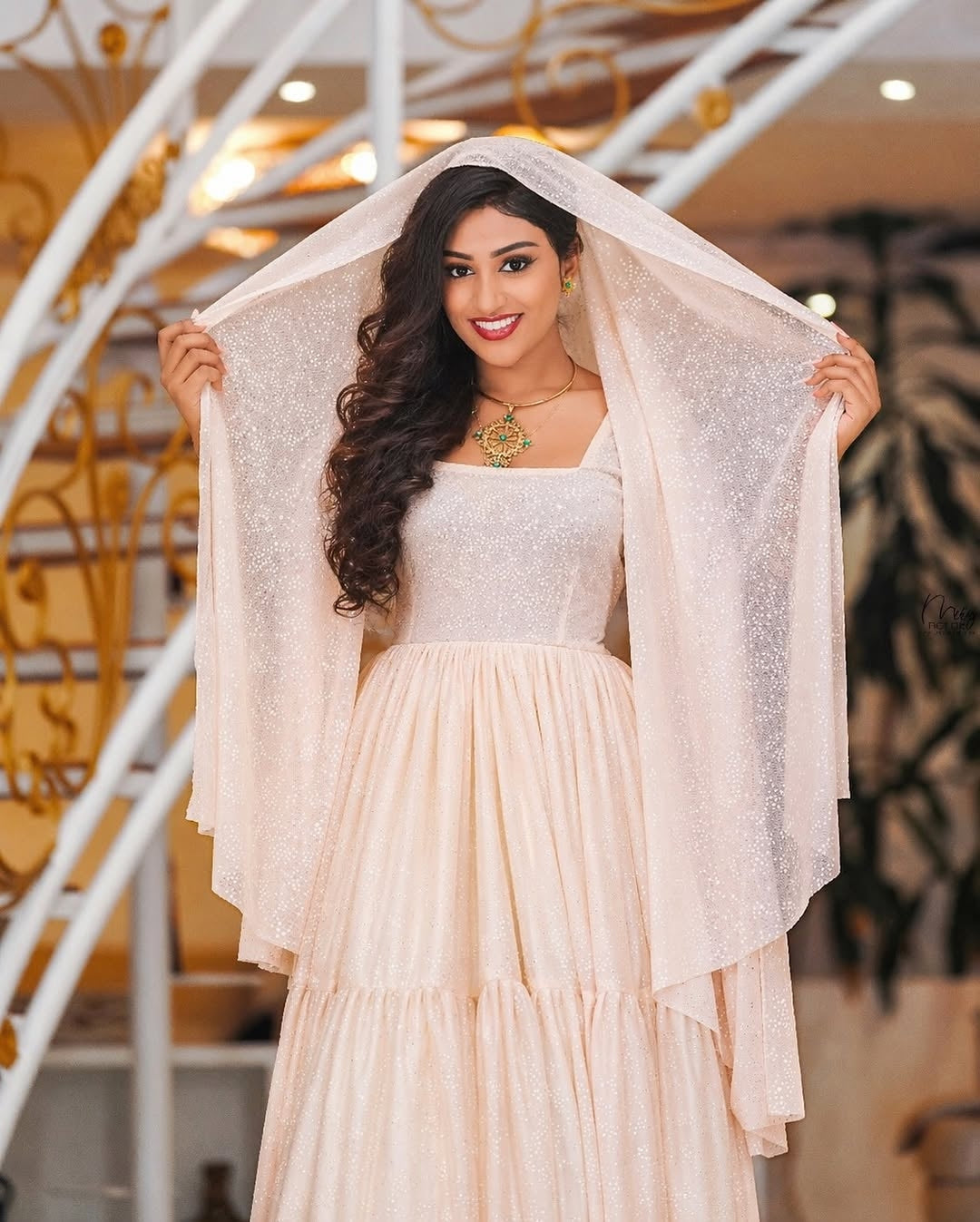 Pink Habesha Chiffon Dress – Lightweight Ethiopian Shifon for Weddings 3XL / Pink