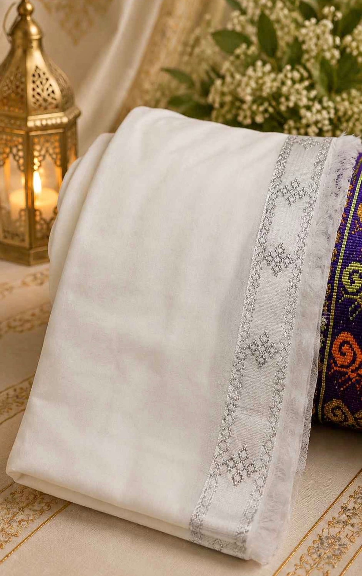 Habesha Netela, Traditional Habesha Netela Shawl, Ethiopian Cultural Scarf, White Cotton Netela