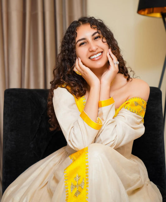 Ethiopian Store | White Habesha Dress Handmade in Ethiopia