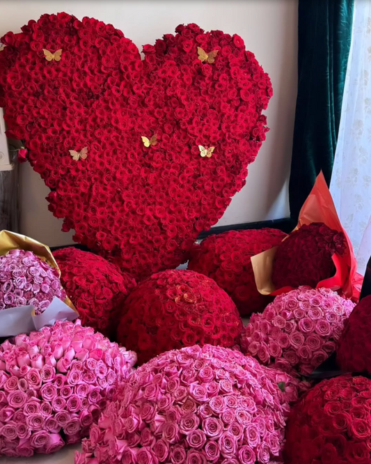 Elegant Pink & Red Flower Bouquet Set – Perfect Habesha Gift for Loved Ones Back Home