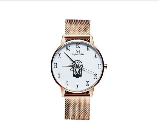 Nigiste Saba – Lion of Judah Watch with Metal Strap