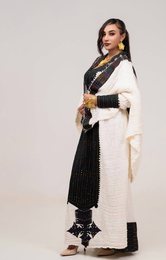 Authentic Gonder Fetel Habesha Dress – Ethiopian Traditional Dress