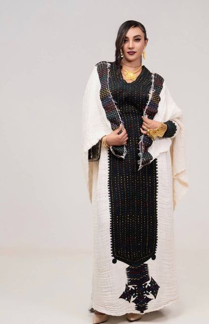 Authentic Gonder Fetel Habesha Dress – Ethiopian Traditional Dress