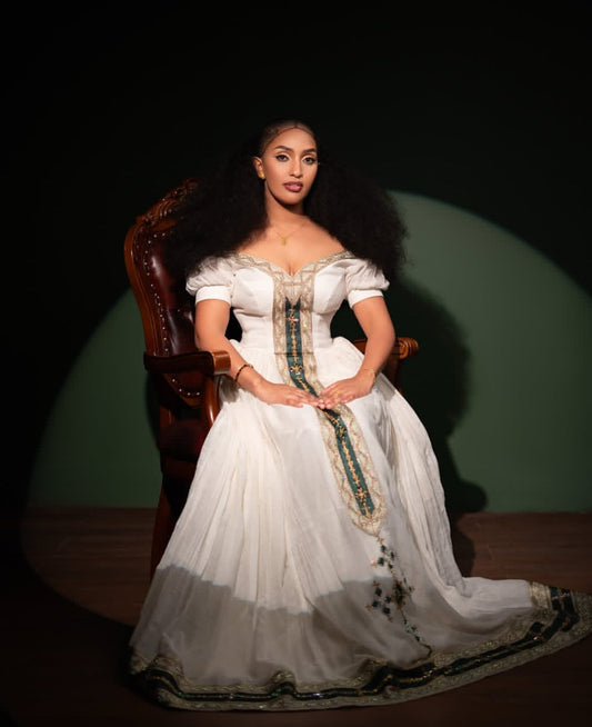 Habesha Libs – Traditional Ethiopian dress  with hand-stitched embroidery