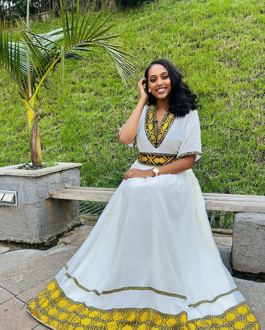 The Ethiopian Store | yellow Ethiopian Dress Cultural Outfit for Women