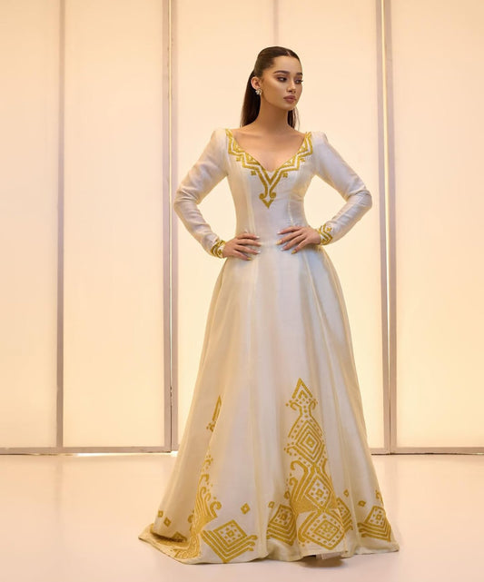 The Ethiopian Store | Gold Ethiopian Dress Cultural Outfit for Women