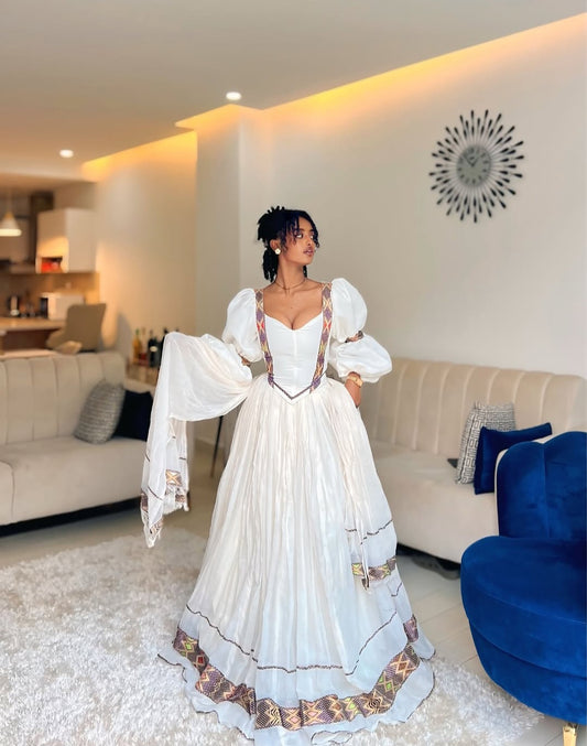 The Ethiopian Store | Multicolor Habesha Dress Stylish Cultural Wear