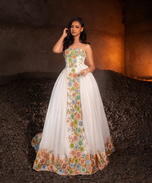 White Ethiopian Habesha Clothes | Handwoven Bridal Cultural Attire