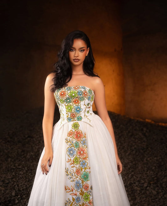 White Ethiopian Habesha Clothes | Handwoven Bridal Cultural Attire