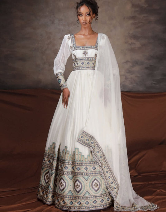 The Ethiopian Store | Sliver Cotton Ethiopian habesha Outfit Collection