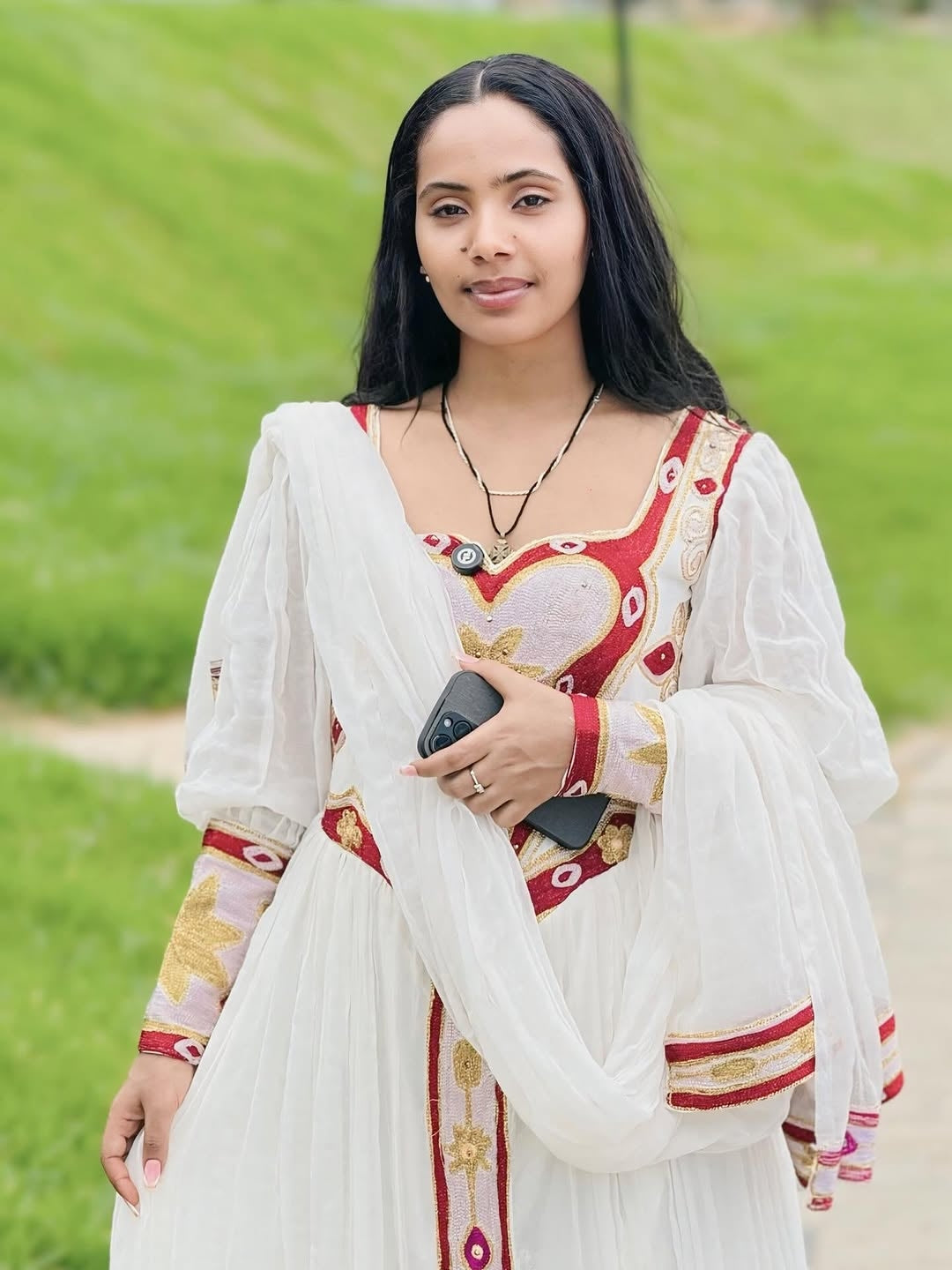 Red Zuria Red Habesha Corset Dress – Bold Ethiopian Zuria with Tilet Pattern ...