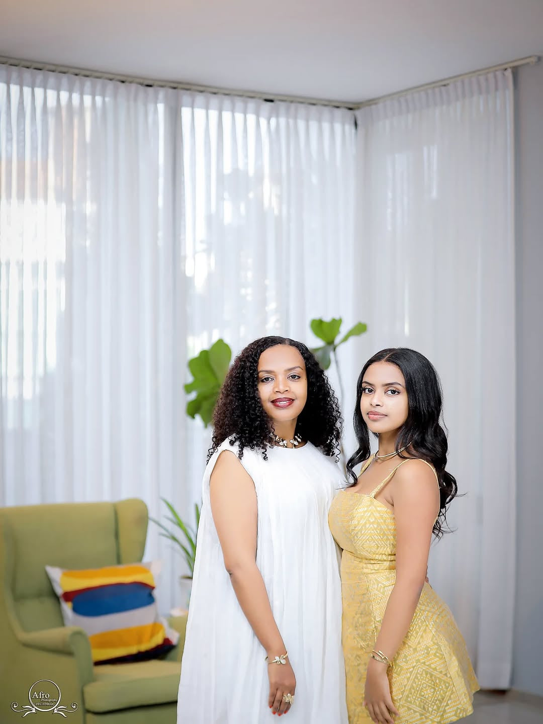 Family Habesha Set – Elegant White & Gold Ethiopian Holiday Outfits by Tsehaye Mehari