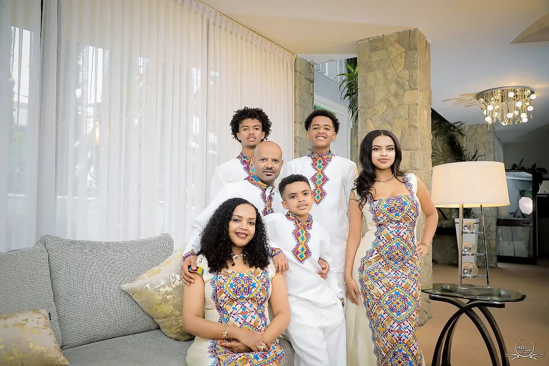 Vibrant Traditional Ethiopian Wear – Family Habesha Outfit Set by Tsehaye Mehari