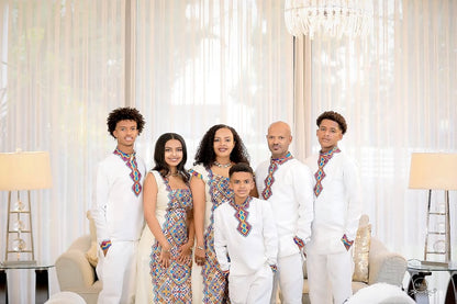 Vibrant Traditional Ethiopian Wear – Family Habesha Outfit Set by Tsehaye Mehari