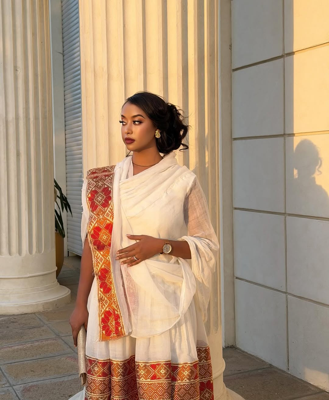Red Ethiopian Cultural Dress for Women – Classic Habesha Dress with Hand Embroidery