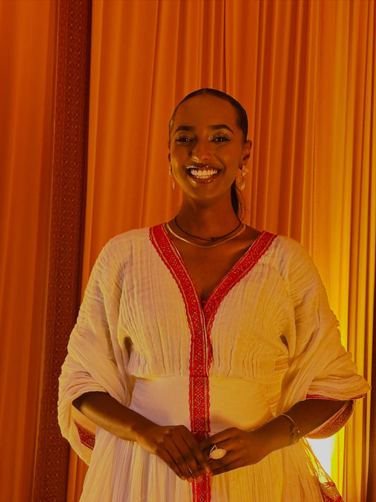 Elegant Red Ethiopian national dresses Designed for Weddings and Special Occasions