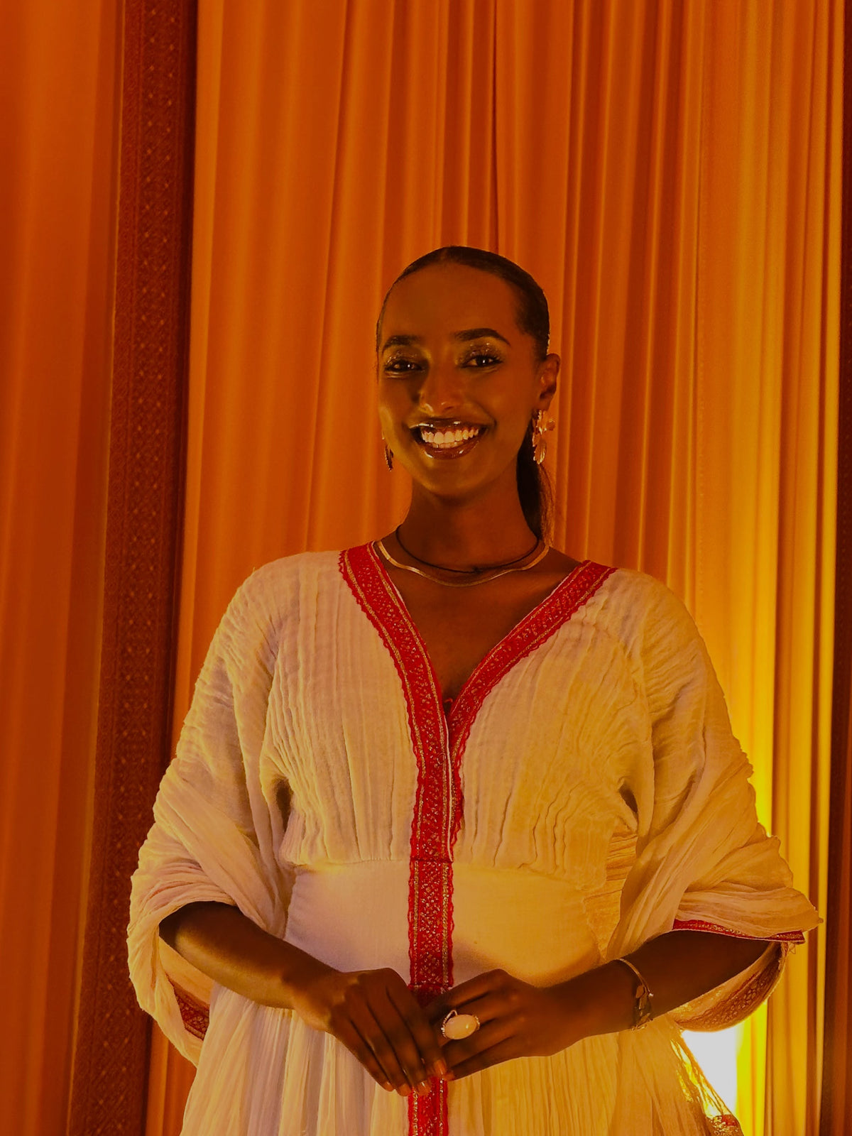 Elegant Red Ethiopian national dresses Designed for Weddings and Special Occasions
