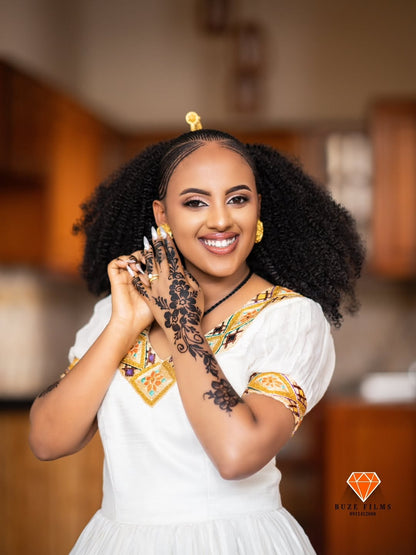 Yellow Habesha Libs – Bright and Cheerful Traditional Ethiopian Dress for Women Who Celebrate Joy, Culture, and Elegance