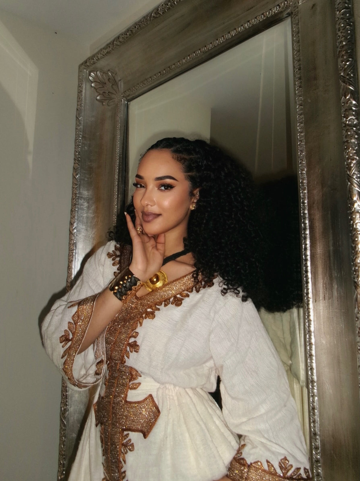 Red Ethiopian National Dresses with Traditional Habesha Embroidery – Bold Flowing Style for Cultural Festivals
