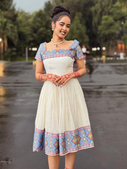 Blue Ethiopian Store Dress - Traditional Habesha Style for Birthday Celebrations