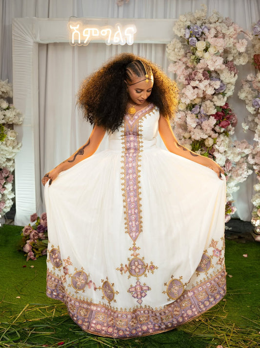 The Ethiopian Store | Elegant White Habesha  Wedding Dress