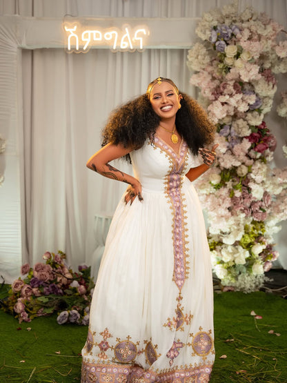 The Ethiopian Store | Elegant White Habesha  Wedding Dress