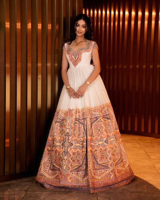 Red Habesha Kemis – Luxury Ethiopian Traditional Dress for Weddings, Holidays & Special Occasions