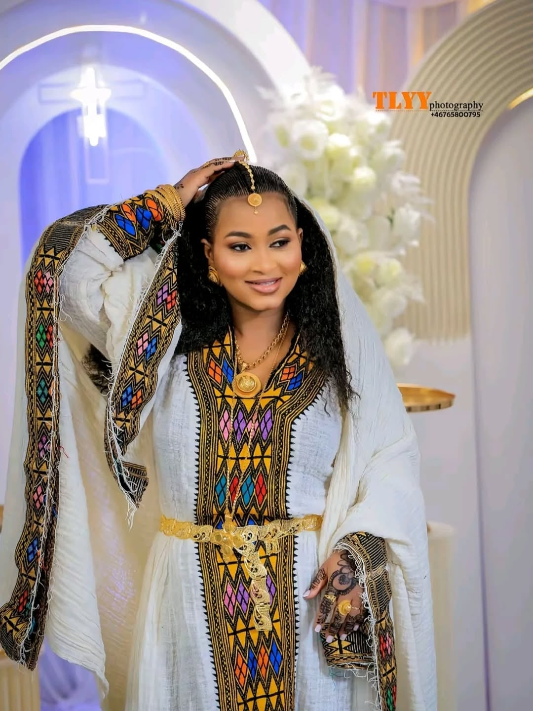 Multi Color Ethiopian Kemis – Luxury Cultural Dress with Handwoven Embroidery for Bridal Ceremonies, Engagements & Formal Events