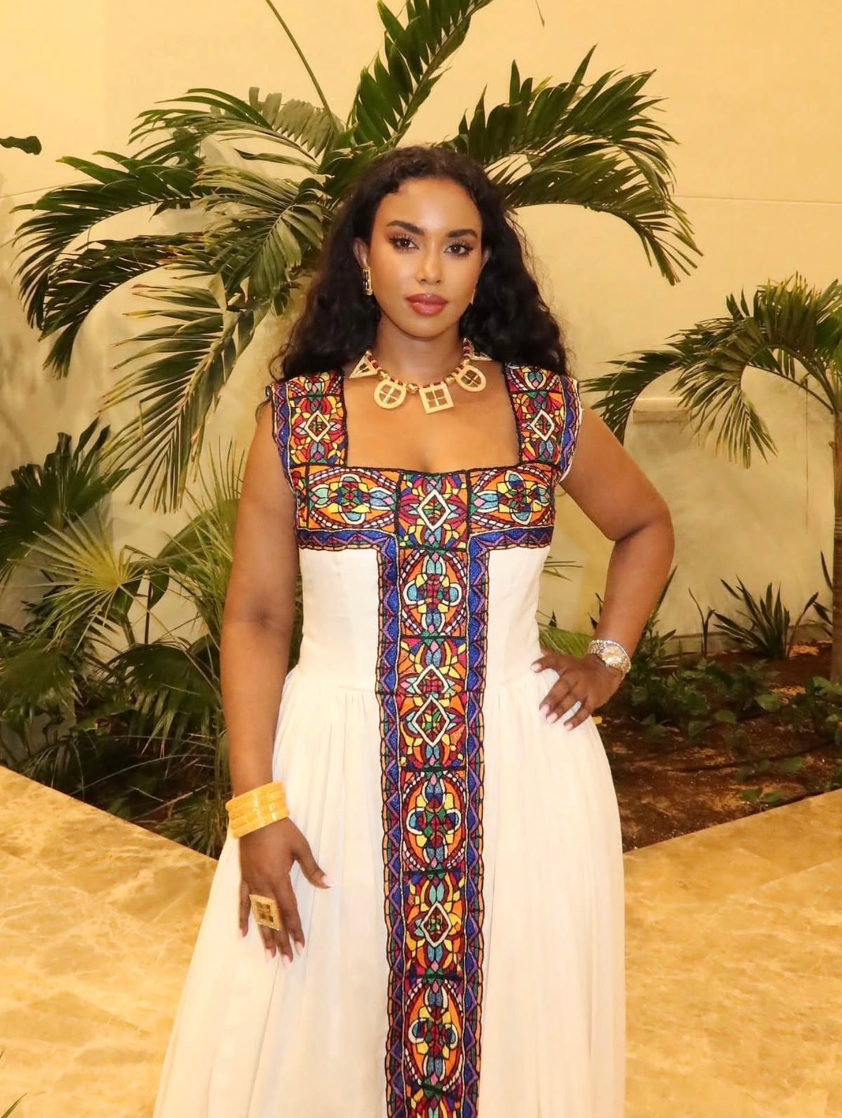 Women's Purple Traditional Cotton Habesha Zuria for Timkat | Traditional Ethiopian Dress with Tilf Border
