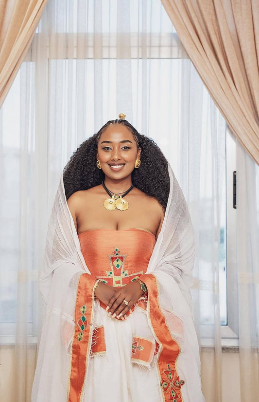Red Ethiopian Habesha Clothes | Stylish Traditional Outfit for Women