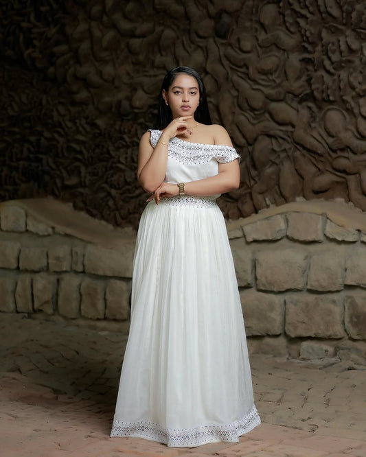 White Habesha Clothes | Elegant Cultural Outfit for Women