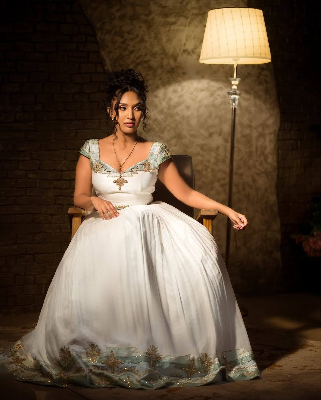 Ethiopian Dress Traditional | White Kemis with Handwoven Details