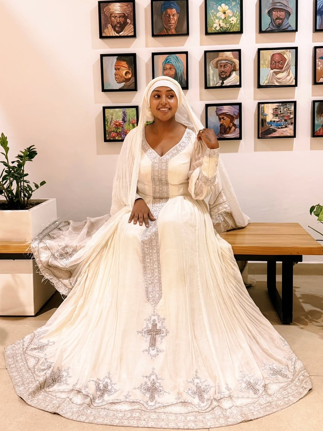 White Ethiopian Traditional Dress Habesha Kemis with Silver Embroide Habesha Outlets White Ethiopian Traditional Dress Habesha Kemis with Silver Embroide Habesha Outlets