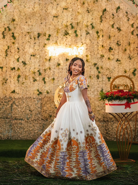 Habesha wedding Dress | Elegant Handmade Kemis for Cultural Celebrations